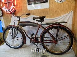 1930s ELGIN PREWAR MENS TANK BIKE RAT ROD JC HIGGINS SCHWINN TWIN 1939 VINTAGE