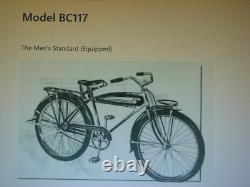 1938 Prewar Schwinn Model BC 117 Men's Standard Motorbike Bicycle Straight Bar