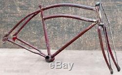 1938 Vintage Prewar Colson Bicycle FRAME TRUSS FORK BADGE Cruiser Schwinn Q Bike