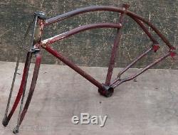 1938 Vintage Prewar Colson Bicycle FRAME TRUSS FORK BADGE Cruiser Schwinn Q Bike