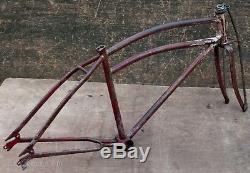 1938 Vintage Prewar Colson Bicycle FRAME TRUSS FORK BADGE Cruiser Schwinn Q Bike