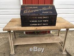 1940's Vintage Schwinn Dealer Bicycle Parts Cabinet Store Display Advertising