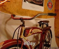 1940s SCHWINN DX PACKARD MENS TANK BICYCLE CRUISER HOT/RAT ROD VINTAGE ANTIQUE