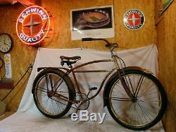 1940s SCHWINN PACKARD RAT ROD CRUISER BIKE VINTAGE B6 PANTHER HORNET BARN FIND