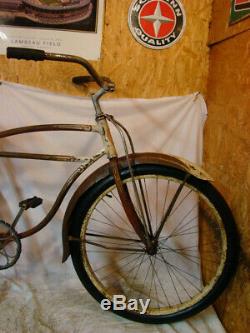 1940s SCHWINN PACKARD RAT ROD CRUISER BIKE VINTAGE B6 PANTHER HORNET BARN FIND