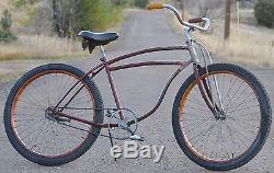 1947 Vintage Schwinn DX Rat Rod Ballooner Bicycle Truss Fork Patina Cruiser Bike