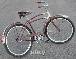 1948 Maroon Vintage AS Schwinn DX Bicycle Skiptooth Chain Cruiser Bike S2 Wheels