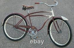 1948 Maroon Vintage AS Schwinn DX Bicycle Skiptooth Chain Cruiser Bike S2 Wheels