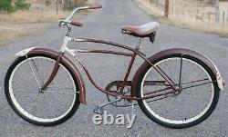 1948 Maroon Vintage AS Schwinn DX Bicycle Skiptooth Chain Cruiser Bike S2 Wheels