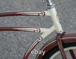 1948 Maroon Vintage AS Schwinn DX Bicycle Skiptooth Chain Cruiser Bike S2 Wheels