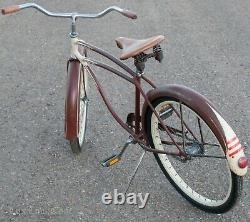 1948 Maroon Vintage AS Schwinn DX Bicycle Skiptooth Chain Cruiser Bike S2 Wheels