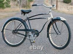 1949 Black Vintage AS Schwinn DX Bicycle Skiptooth Chain Cruiser Bike S2 Wheels