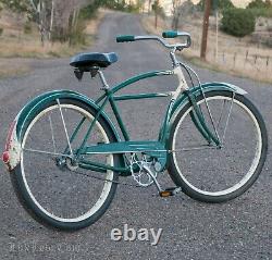 1949 Green Vintage Schwinn Hornet Bicycle Truss Fork SkiptoothChain Cruiser Bike