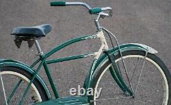 1949 Green Vintage Schwinn Hornet Bicycle Truss Fork SkiptoothChain Cruiser Bike