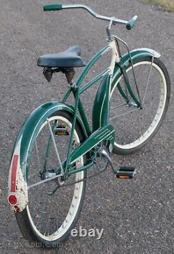 1949 Green Vintage Schwinn Hornet Bicycle Truss Fork SkiptoothChain Cruiser Bike