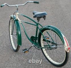 1949 Green Vintage Schwinn Hornet Bicycle Truss Fork SkiptoothChain Cruiser Bike