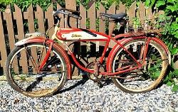 1949 Schwinn PACKARD Autocycle TANK BIKE 26 vtg Red Boys Bicycle, Estate Fresh
