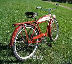 1950 Schwinn Hornet Mens Straight-bar Tank Bicycle Vintage Panther B6 DX S2 Red