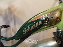 1950 Schwinn Green Panther Ladies Vintage Cruiser Bicycle Springer Phantom S2 50