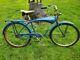 1950s 57 58 Vintage Schwinn Bf Goodrich Metalic Blue 2 Tone Hornet 26 Bicycle