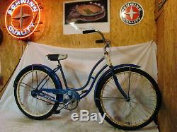 1950s SCHWINN HORNET LADIES VINTAGE BICYCLE BLUE PANTHER TYPHOON SPITFIRE B6 S2