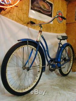 1950s SCHWINN HORNET LADIES VINTAGE BICYCLE BLUE PANTHER TYPHOON SPITFIRE B6 S2