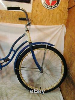 1950s SCHWINN HORNET LADIES VINTAGE BICYCLE BLUE PANTHER TYPHOON SPITFIRE B6 S2