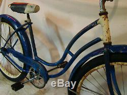 1950s SCHWINN HORNET LADIES VINTAGE BICYCLE BLUE PANTHER TYPHOON SPITFIRE B6 S2