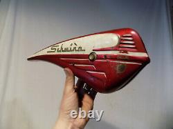 1950s SCHWINN HORNET MENS BICYCLE HORN TANK VINTAGE B6 RED PHANTOM CANTILEVER S2