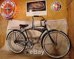 1950s SCHWINN HORNET MENS TANK BIKE VINTAGE CRUISER TYPHOON CORVETTE B6 BLACK S7