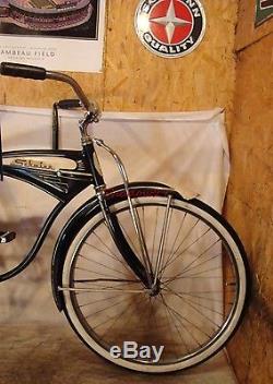 1950s SCHWINN HORNET MENS TANK BIKE VINTAGE CRUISER TYPHOON CORVETTE B6 BLACK S7