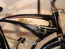 1950s SCHWINN HORNET MENS TANK BIKE VINTAGE CRUISER TYPHOON CORVETTE B6 BLACK S7