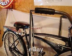 1950s SCHWINN HORNET MENS TANK BIKE VINTAGE CRUISER TYPHOON CORVETTE B6 BLACK S7