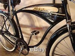 1950s SCHWINN HORNET MENS TANK BIKE VINTAGE CRUISER TYPHOON CORVETTE B6 BLACK S7