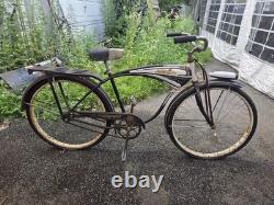 1950s Schwinn Hornet Mens Tank Bike Vintage S7 Middleweight Black And Cream 26