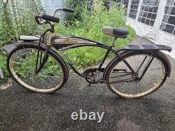 1950s Schwinn Hornet Mens Tank Bike Vintage S7 Middleweight Black And Cream 26