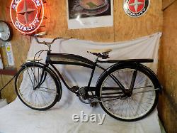 1950s ZENITH DELUXE MENS VINTAGE TANK BIKE SCHWINN MARSHALL WELLS MONARK BLACK