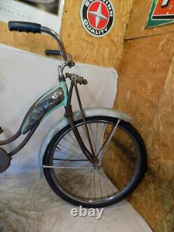 1951 Schwinn Panther Ladies Vintage Blue Cruiser Bicycle Springer Phantom S2 50s