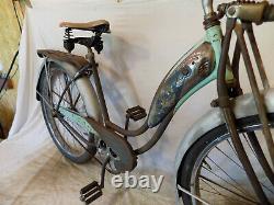 1951 Schwinn Panther Ladies Vintage Blue Cruiser Bicycle Springer Phantom S2 50s