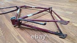 1952 Men's Schwinn World Bike 26 Frame, Fork, Kickstand, Head Badge Model W-1