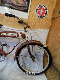 1952 Schwinn DX Mens Spitfire Tank Bicycle Hornet B6 Excelsior Vintage Skiptooth