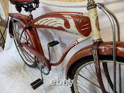 1952 Schwinn DX Mens Spitfire Tank Bicycle Hornet B6 Excelsior Vintage Skiptooth