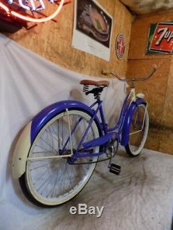 1952 Schwinn Hornet Majestic Ladies B6 Deluxe Vintage Bicycle+dx Blue Vintage 40