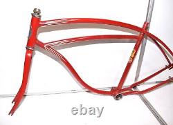 1952 Schwinn Spitfire Bicycle FRAME FORK & HEAD BADGE Mens Balloon Bike Part