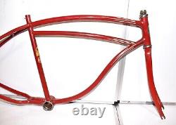 1952 Schwinn Spitfire Bicycle FRAME FORK & HEAD BADGE Mens Balloon Bike Part