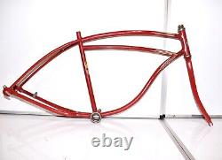 1952 Schwinn Spitfire Bicycle FRAME FORK & HEAD BADGE Mens Balloon Bike Part