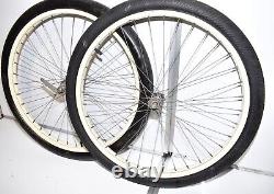 1952 Schwinn Spitfire Bicycle S2 WHEEL SET New Departure Hub Nice Bike Tires