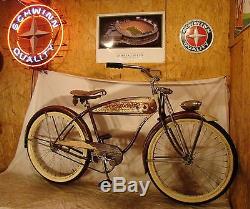 1953 SCHWINN HORNET MENS STRAIGHT-BAR TANK BICYCLE VINTAGE PANTHER SPRINGER S2