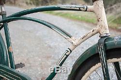 1953 Schwinn Meteor Bicycle Green & White Original Paint Parts Vintage Balloon