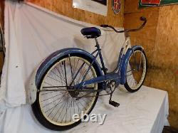 1953 Schwinn Meteor Ladies Vintage Bicycle B6 DX S2 Blue Rat Rod Hornet Vintage